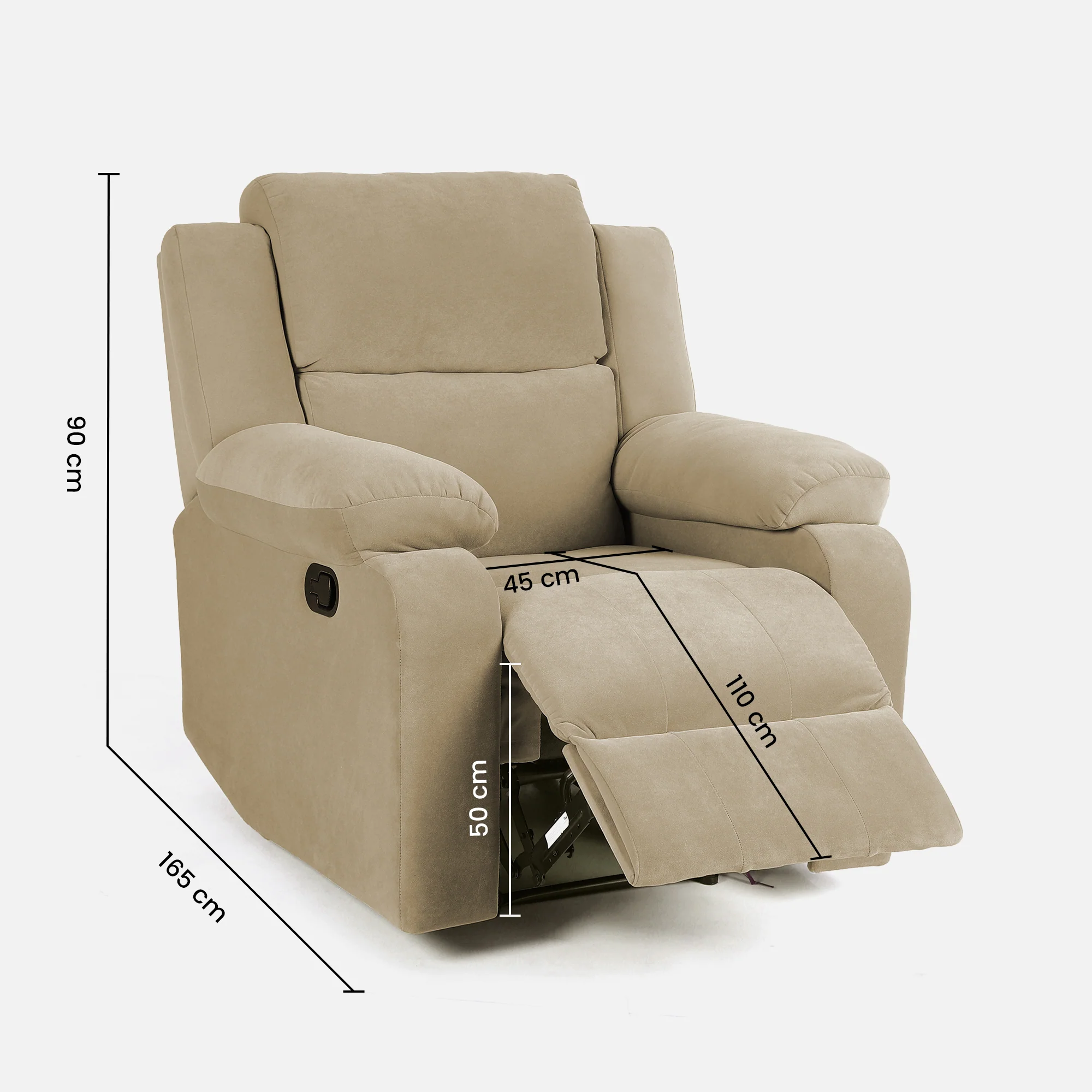 Green Soul Comfy Fabric Single Seater Recliner - Image 14