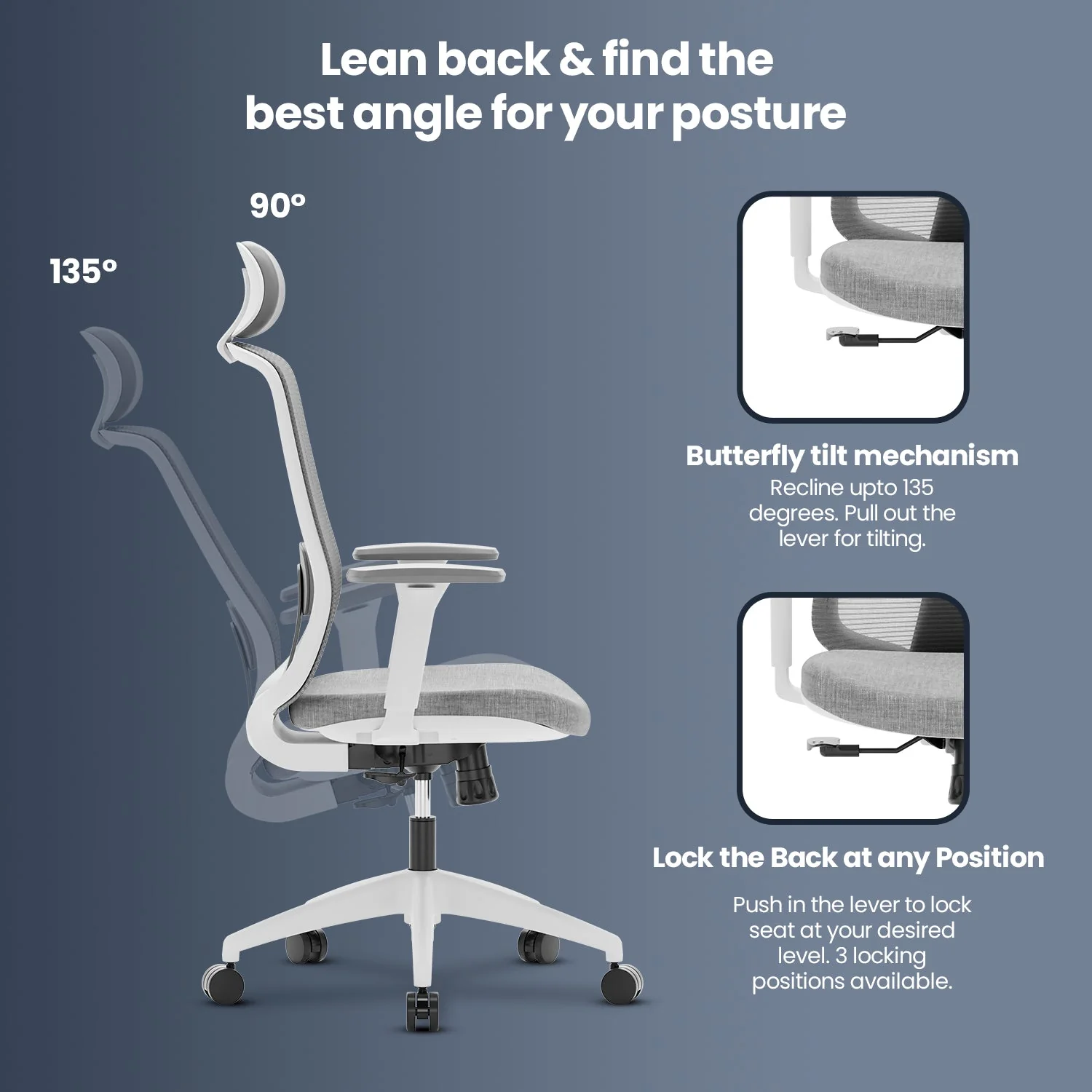 Green Soul Renewed Cosmos High Back Premium Office Chair Grey - Image 12