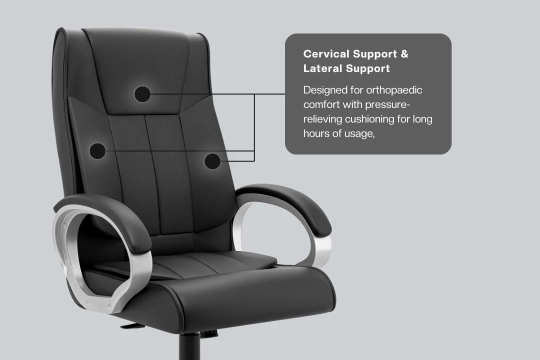 Green Soul Renewed Kiev Orthopedic Boss Office Chair (Leatherette) - Image 14