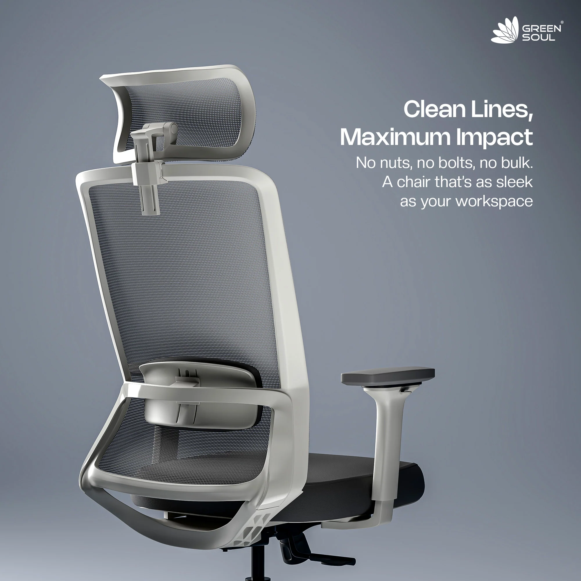 Green Soul Leo Designed for Broad Shoulders Mesh Ergonomic Office Chair - Image 14