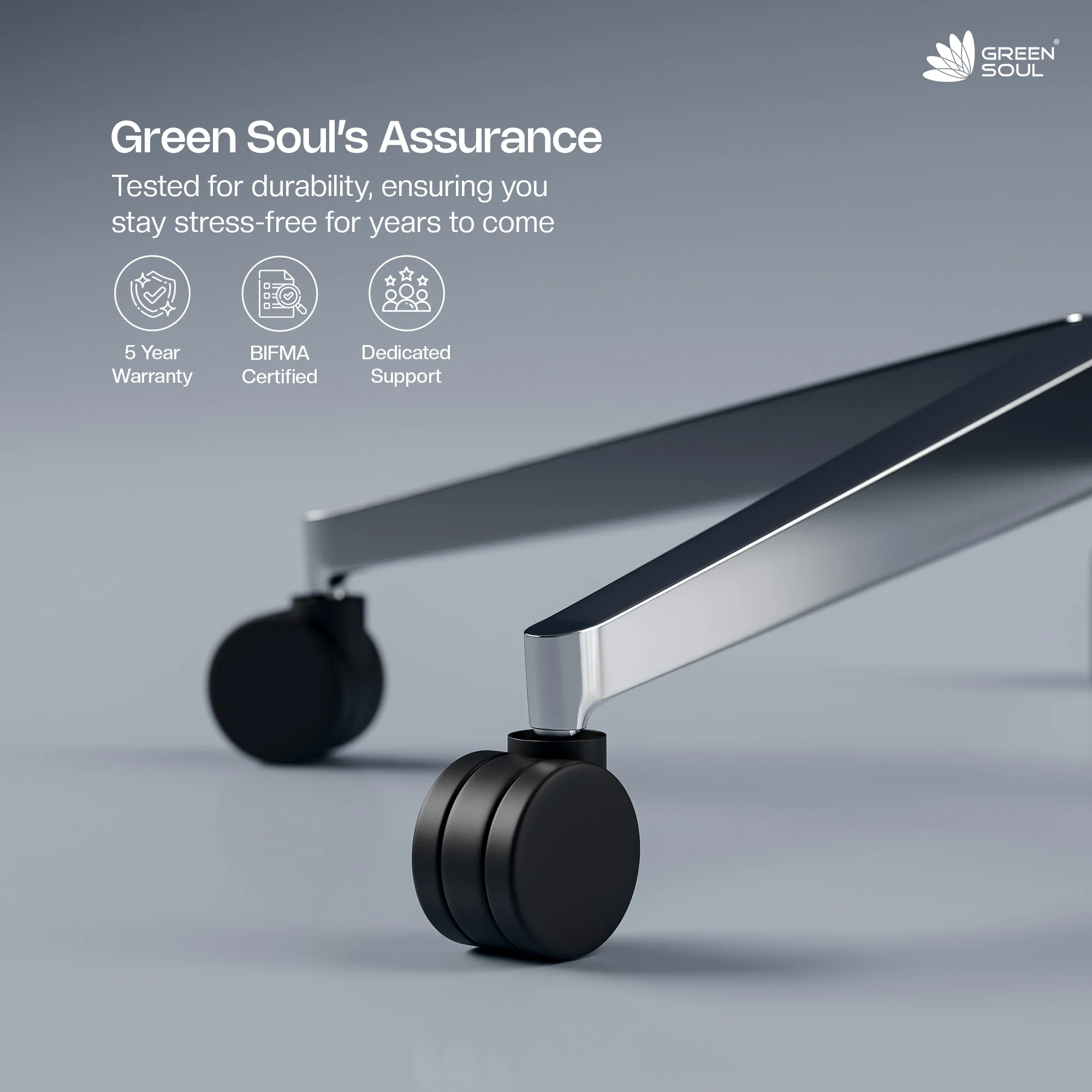 Green Soul Leo Designed for Broad Shoulders Mesh Ergonomic Office Chair - Image 3