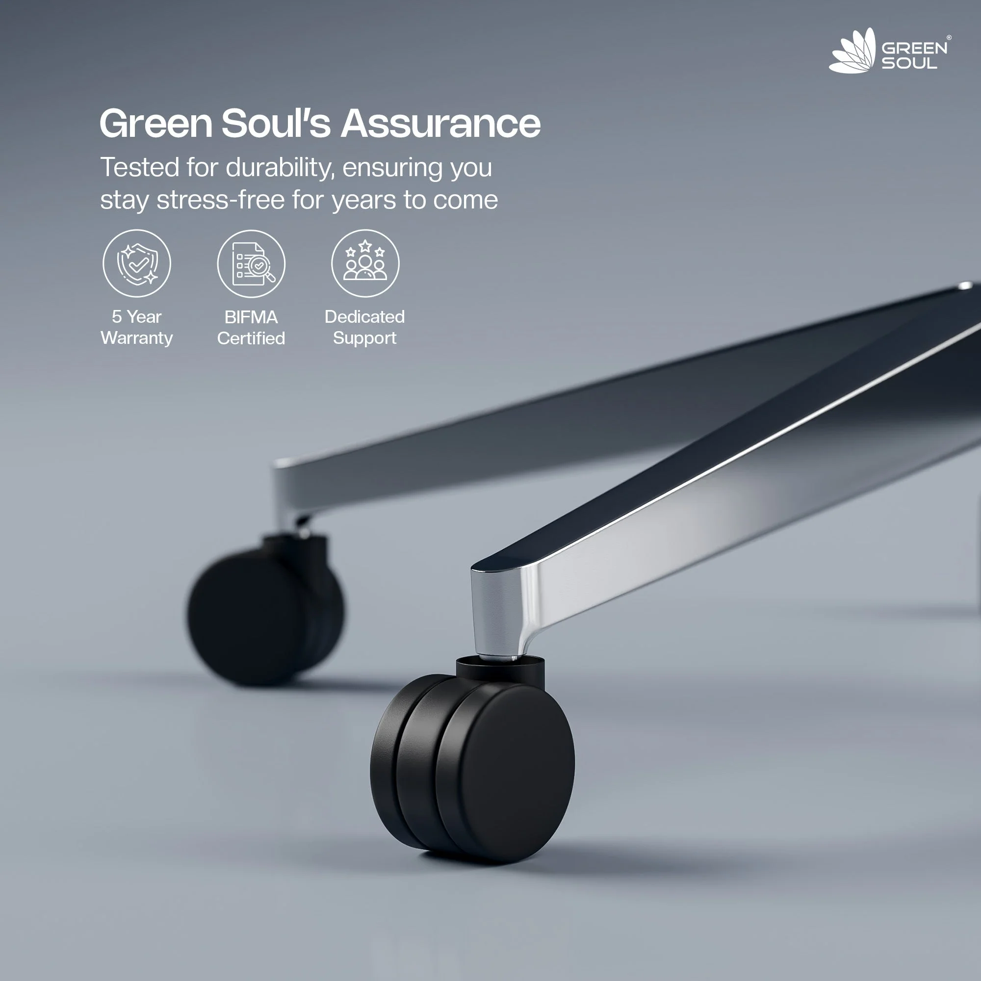 Green Soul Leo Designed for Broad Shoulders Mesh Ergonomic Office Chair - Image 32