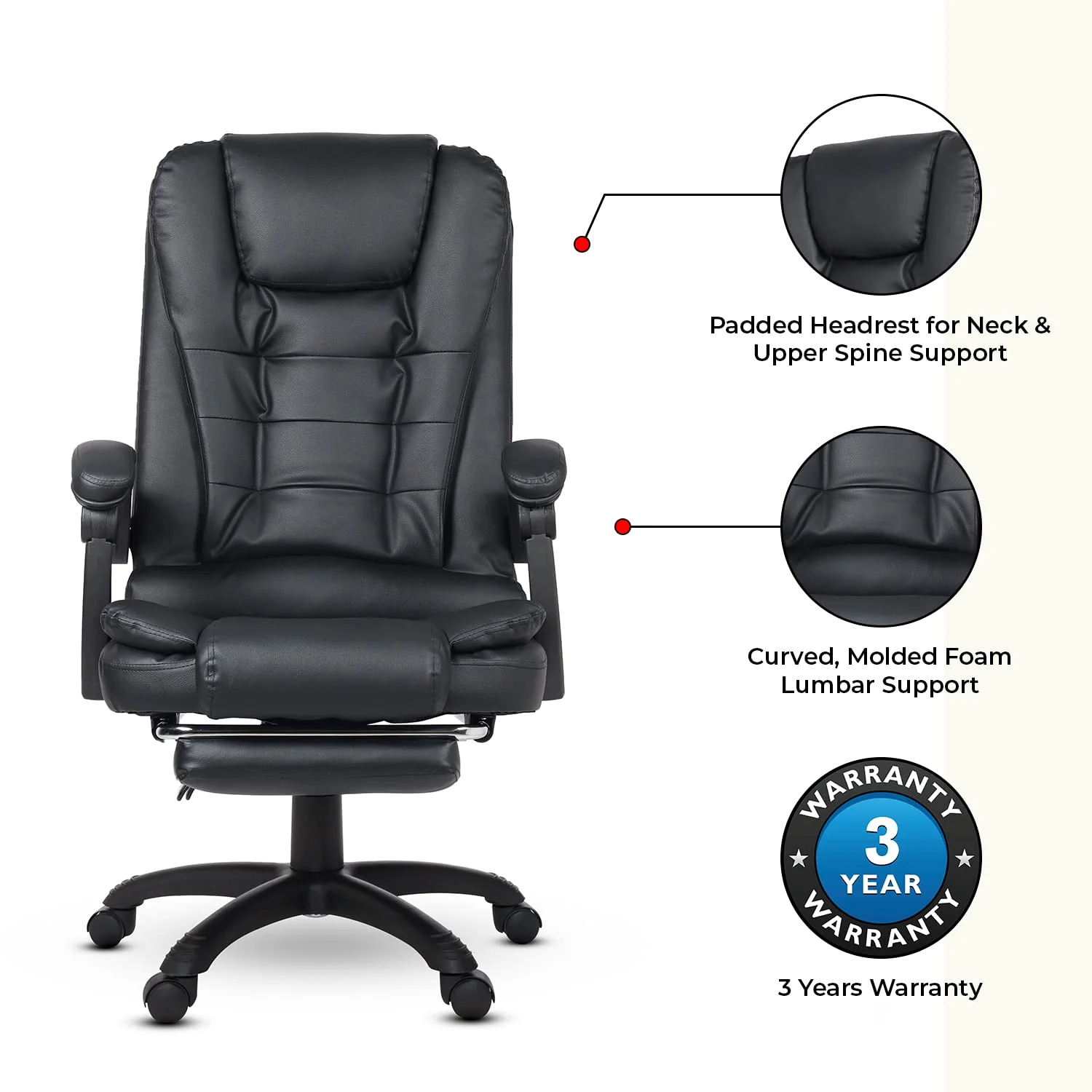 Green Soul Renewed Urbane Premium Leatherette Executive Chair - Image 3