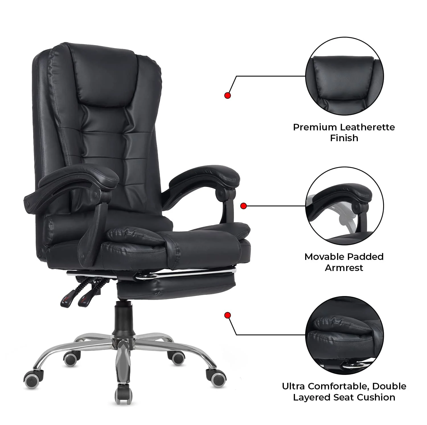 Green Soul Renewed Urbane Pro Leatherette Executive Chair - Image 3