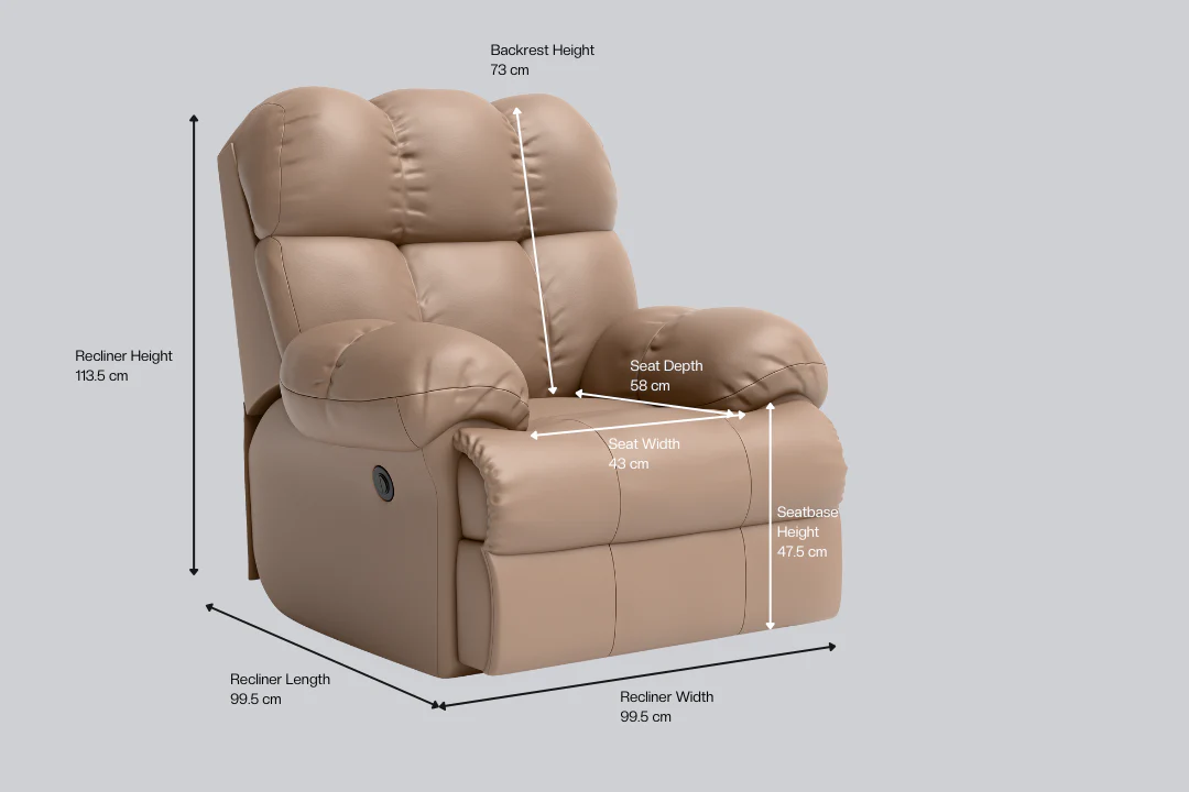 Green Soul Shangri-La Rocking, Revolving and Recline Single Seater Electric Recliner Sofa - Image 105