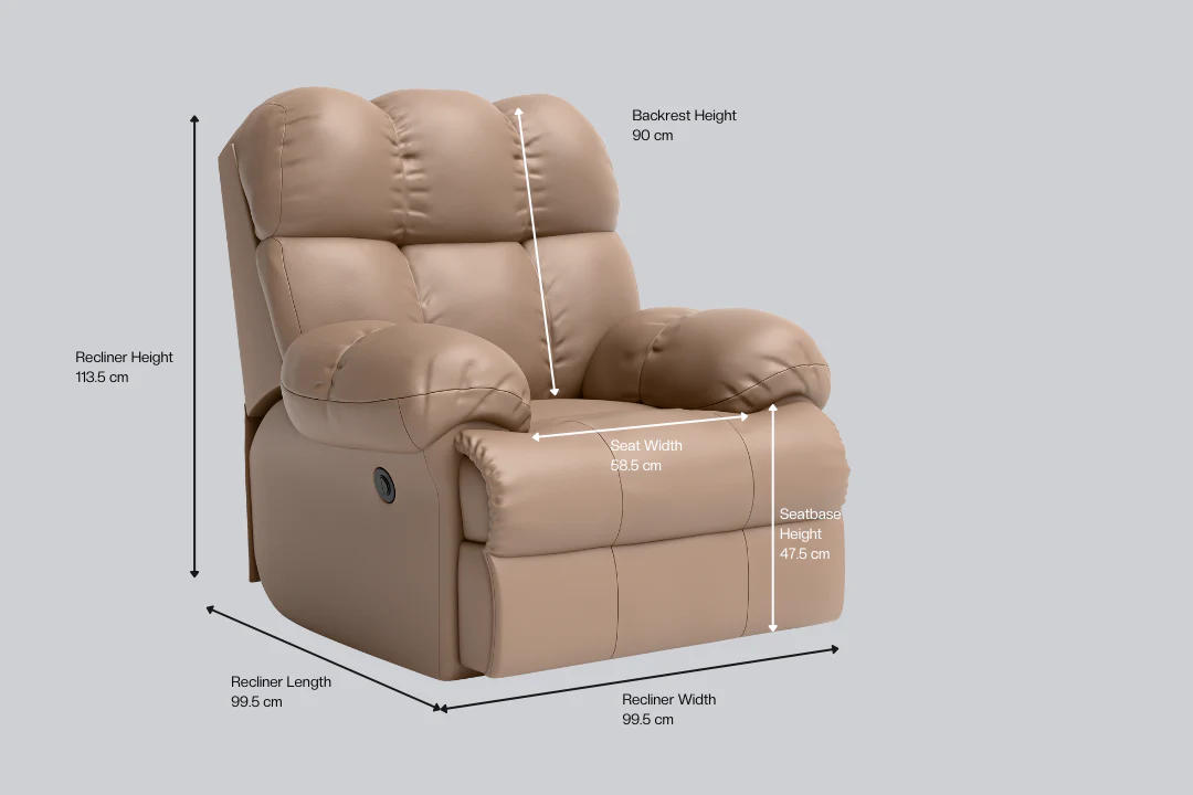 Green Soul Shangri-La Rocking, Revolving and Recline Single Seater Electric Recliner Sofa - Image 93