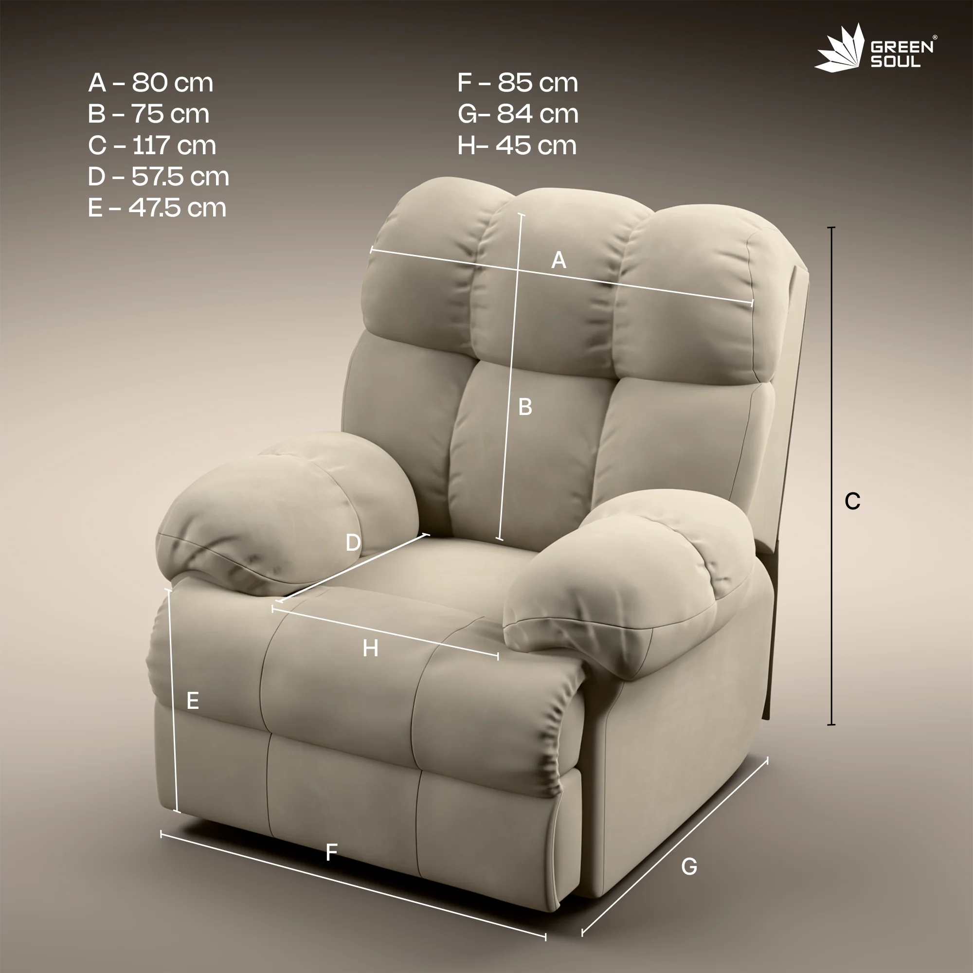 Green Soul® Shangri-La Single Seater Electric Recliner Sofa - Image 59